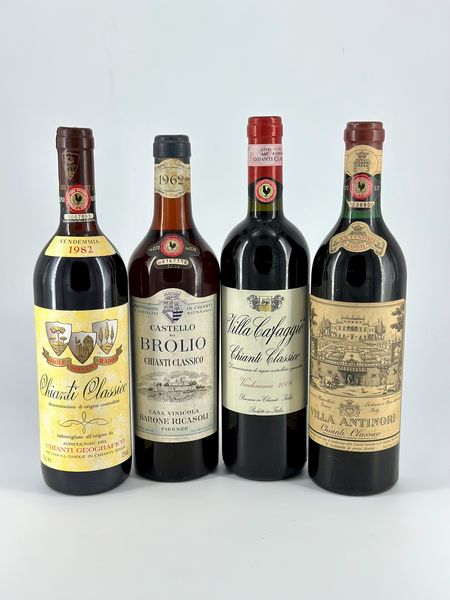 Gaiole Castellina Radda, Chianti Classico - Barone Ricasoli Castello di Brolio - Villa Cafaggio, Chianti Classico - Villa Antinori, Chianti Classico  - Asta Vini e Distillati. D'Annata, Pregiati e da Collezione - Associazione Nazionale - Case d'Asta italiane