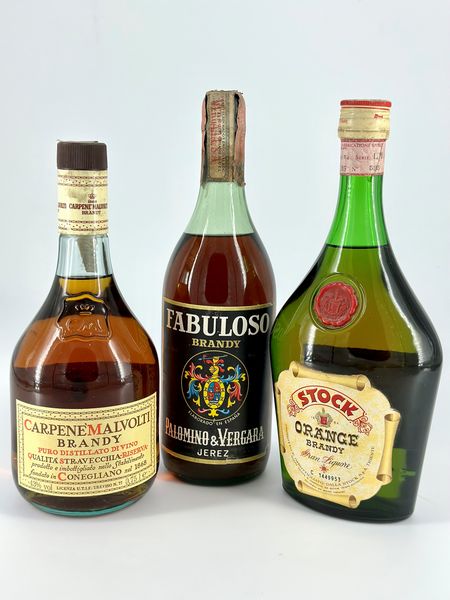 Carpene Malvolti Brandy, Stock Orange Brandy, Fabuloso Brandy Palomino e vergana Jerez  - Asta Vini e Distillati. D'Annata, Pregiati e da Collezione - Associazione Nazionale - Case d'Asta italiane