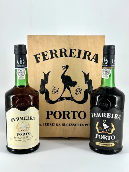 Ferreira Port Superior White - Ferreira Port Superior Tawny  - Asta Vini e Distillati. D'Annata, Pregiati e da Collezione - Associazione Nazionale - Case d'Asta italiane