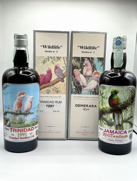 Silver Seal Wildlife, Pure Trinidad Rum - Pure Jamaica Rum Millenium  - Asta Vini e Distillati. D'Annata, Pregiati e da Collezione - Associazione Nazionale - Case d'Asta italiane