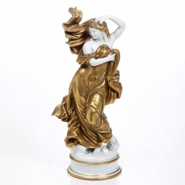 Figura di Venere, XIX secolo.<BR>Germania, Manifattura di Rudolstdt, prima metà del XX secolo.  - Asta Maioliche e Porcellane - Associazione Nazionale - Case d'Asta italiane