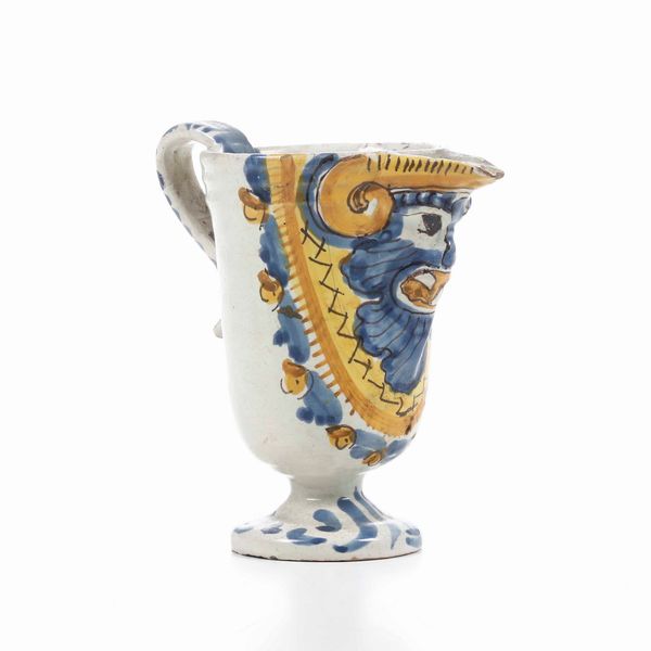 Versatore.<BR>Officina abruzzese, XVII secolo.<BR>  - Asta Maioliche e Porcellane - Associazione Nazionale - Case d'Asta italiane