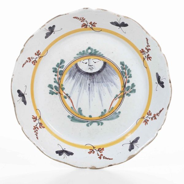 Piatto.<BR>Francia, probabilmente Neveres, fine XVIII- XIX secolo.  - Asta Maioliche e Porcellane - Associazione Nazionale - Case d'Asta italiane