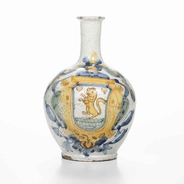 Fiasca. <BR>Campania (area napoletana), XVIII secolo (?).  - Asta Maioliche e Porcellane - Associazione Nazionale - Case d'Asta italiane