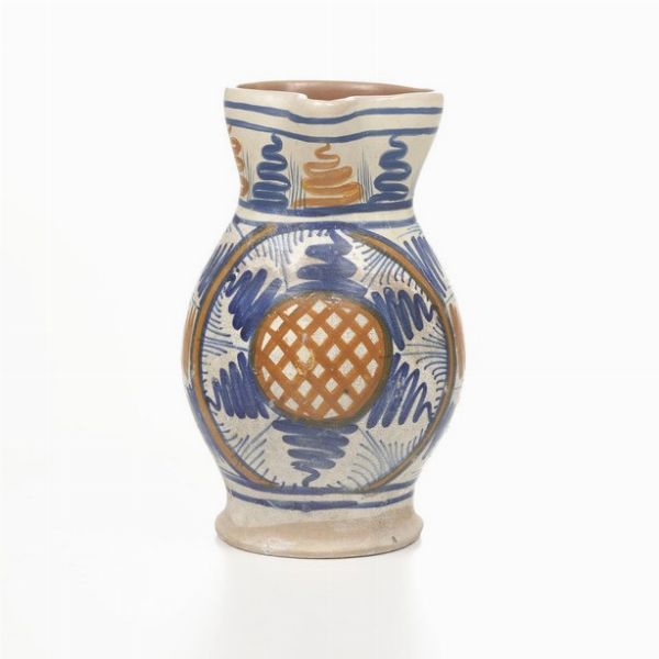 Boccale.<BR>Orvieto o Deruta, 1480-1520 circa.  - Asta Maioliche e Porcellane - Associazione Nazionale - Case d'Asta italiane