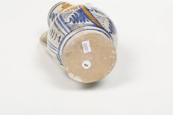 Boccale.<BR>Orvieto o Deruta, 1480-1520 circa.  - Asta Maioliche e Porcellane - Associazione Nazionale - Case d'Asta italiane