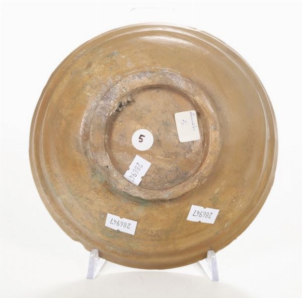 Ciotola.<BR>Probabilmente Toscana, XV secolo.  - Asta Maioliche e Porcellane - Associazione Nazionale - Case d'Asta italiane