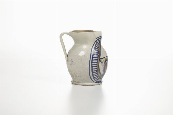 Boccale con stemma araldico.<BR>Probabilmente Umbria o alto Lazio, seconda metà del XV secolo.<BR>  - Asta Maioliche e Porcellane - Associazione Nazionale - Case d'Asta italiane