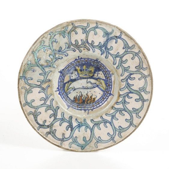 Piatto.<BR>Deruta, prima metà del XVI secolo.  - Asta Maioliche e Porcellane - Associazione Nazionale - Case d'Asta italiane