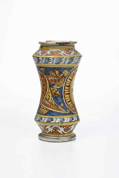 Albarello.<BR>Sicilia, Palermo (?), XIX-XX secolo.  - Asta Maioliche e Porcellane - Associazione Nazionale - Case d'Asta italiane