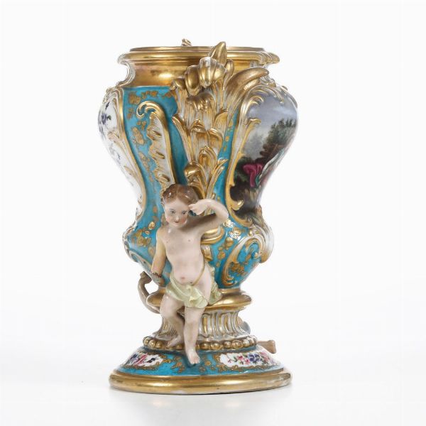 Vaso <BR>Parigi, Manifattura di Jacob Petit, 1850 circa.  - Asta Maioliche e Porcellane - Associazione Nazionale - Case d'Asta italiane
