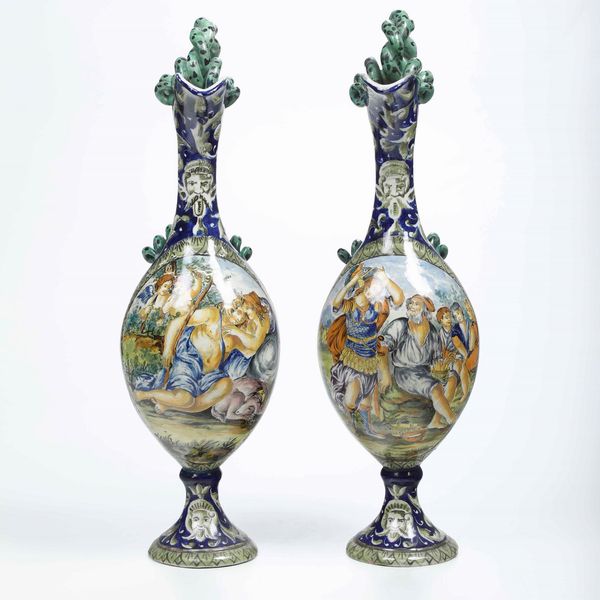 Coppia di versatoi.<BR>Italia centrale, XX secolo.  - Asta Maioliche e Porcellane - Associazione Nazionale - Case d'Asta italiane