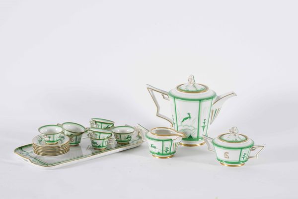 Servizio da caffè modello Tirana.<BR>Germania, Manifattura Rosenthal, 1931.  - Asta Maioliche e Porcellane - Associazione Nazionale - Case d'Asta italiane