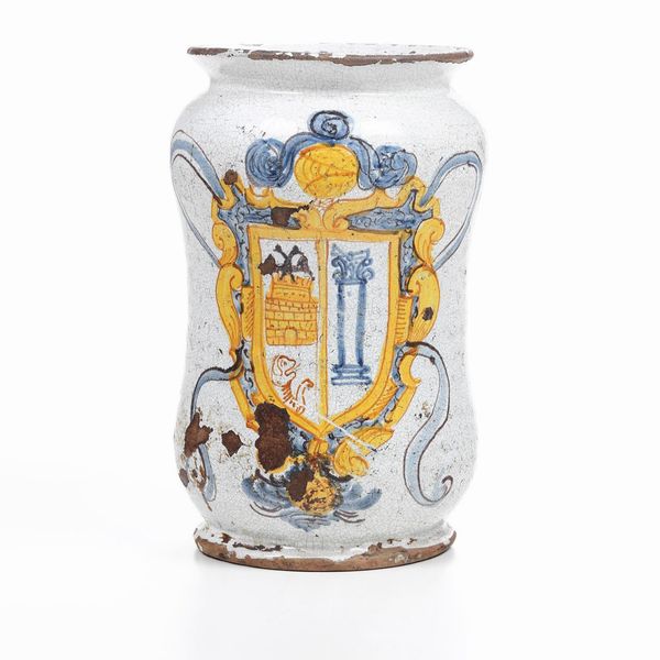 Albarello.<BR>Campania o Puglia, XVIII secolo.  - Asta Maioliche e Porcellane - Associazione Nazionale - Case d'Asta italiane