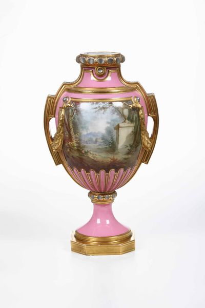 Vaso.<BR>Francia, seconda metà del XIX secolo.  - Asta Maioliche e Porcellane - Associazione Nazionale - Case d'Asta italiane
