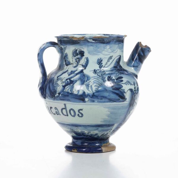 Orciolo.<BR>Savona, XVIII secolo.<BR>  - Asta Maioliche e Porcellane - Associazione Nazionale - Case d'Asta italiane