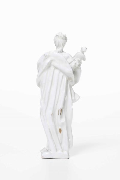 Figurina di Demetra e Pluto (?), XVIII secolo.  - Asta Maioliche e Porcellane - Associazione Nazionale - Case d'Asta italiane