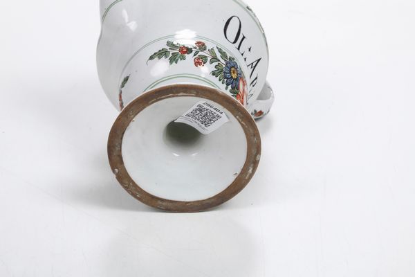 Orciolo.<BR>Nove, Manifattura Antonibon, 1750-1770.  - Asta Maioliche e Porcellane - Associazione Nazionale - Case d'Asta italiane