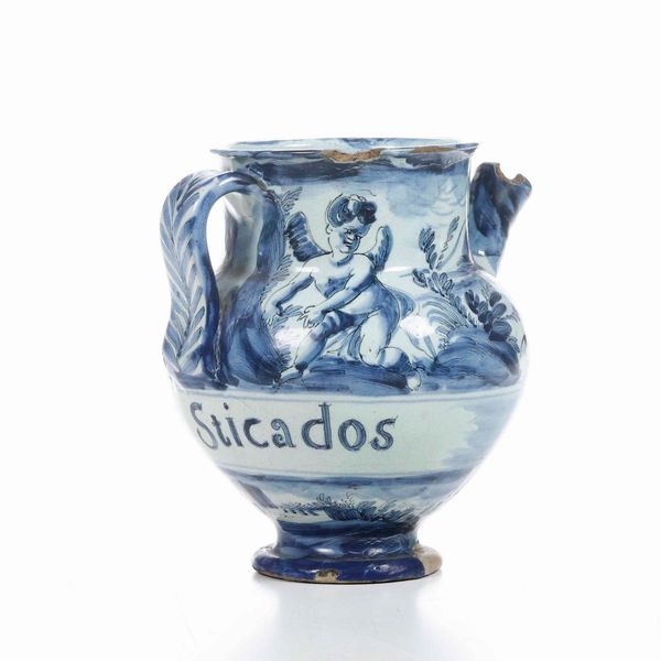 Orciolo.<BR>Savona, XVIII secolo.<BR>  - Asta Maioliche e Porcellane - Associazione Nazionale - Case d'Asta italiane