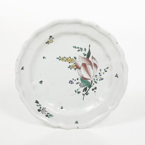 Piatto.<BR>Savona, Manifattura Giacomo Boselli, 1780 circa.  - Asta Maioliche e Porcellane - Associazione Nazionale - Case d'Asta italiane