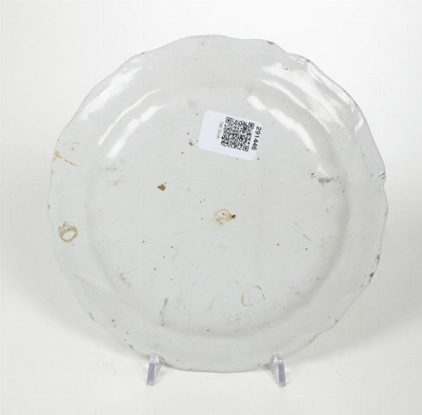 Piatto.<BR>Savona, Manifattura Giacomo Boselli, 1780 circa.  - Asta Maioliche e Porcellane - Associazione Nazionale - Case d'Asta italiane