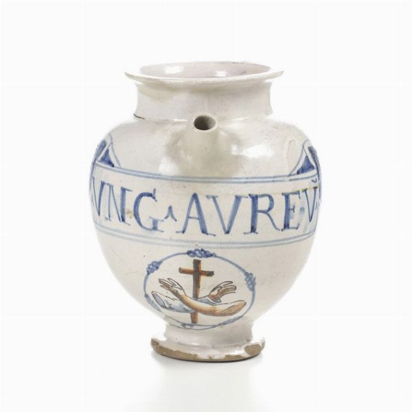 Orciolo, XVIII secolo (?).<BR>  - Asta Maioliche e Porcellane - Associazione Nazionale - Case d'Asta italiane