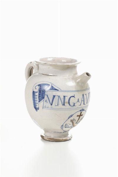 Orciolo, XVIII secolo (?).<BR>  - Asta Maioliche e Porcellane - Associazione Nazionale - Case d'Asta italiane