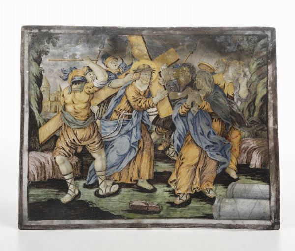 Mattonella<BR>Castelli, XIX secolo.  - Asta Maioliche e Porcellane - Associazione Nazionale - Case d'Asta italiane