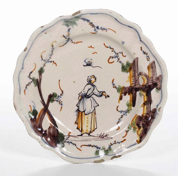 Piatto.<BR>Savona, Manifattura di Giuseppe Boselli, seconda metà del XVIII secolo.  - Asta Maioliche e Porcellane - Associazione Nazionale - Case d'Asta italiane