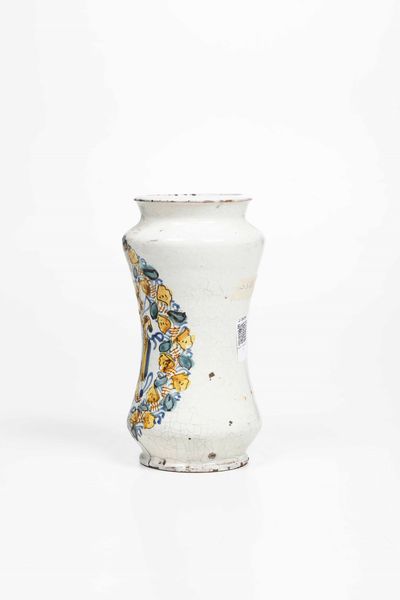 Albarello. <BR>Campania (area napoletana), XVIII secolo (?).  - Asta Maioliche e Porcellane - Associazione Nazionale - Case d'Asta italiane