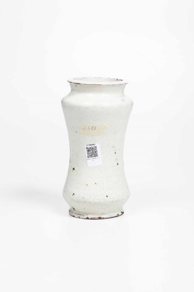 Albarello. <BR>Campania (area napoletana), XVIII secolo (?).  - Asta Maioliche e Porcellane - Associazione Nazionale - Case d'Asta italiane