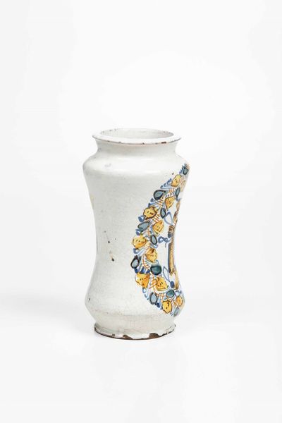 Albarello. <BR>Campania (area napoletana), XVIII secolo (?).  - Asta Maioliche e Porcellane - Associazione Nazionale - Case d'Asta italiane