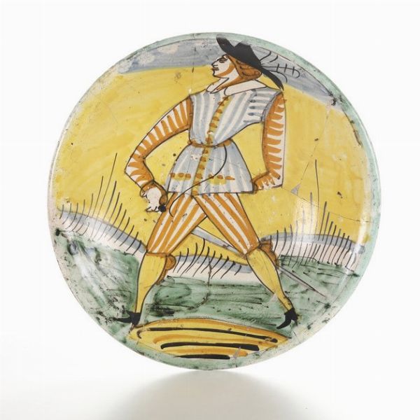 Piatto.<BR>Montelupo, XVII secolo.  - Asta Maioliche e Porcellane - Associazione Nazionale - Case d'Asta italiane