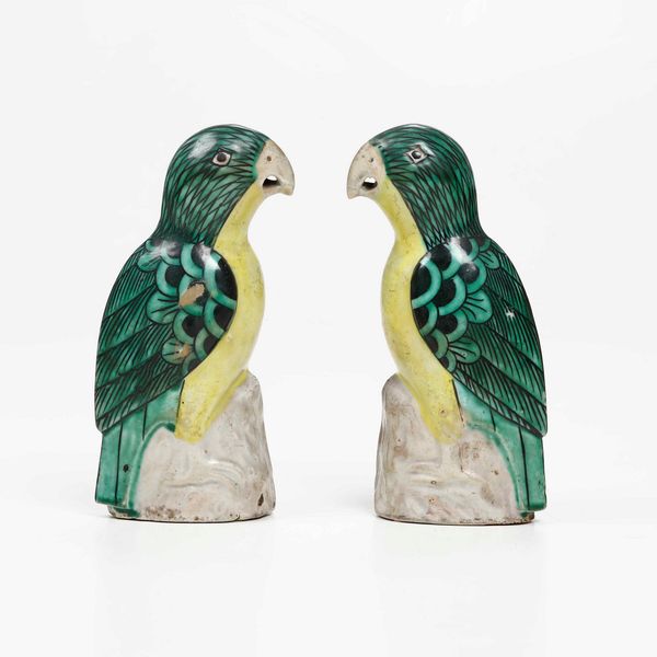 Coppia di pappagalli.<BR>Cina (?), XIX secolo (?).  - Asta Maioliche e Porcellane - Associazione Nazionale - Case d'Asta italiane