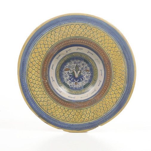 Piatto.<BR>Faenza, ultimo quarto del XV secolo.  - Asta Maioliche e Porcellane - Associazione Nazionale - Case d'Asta italiane
