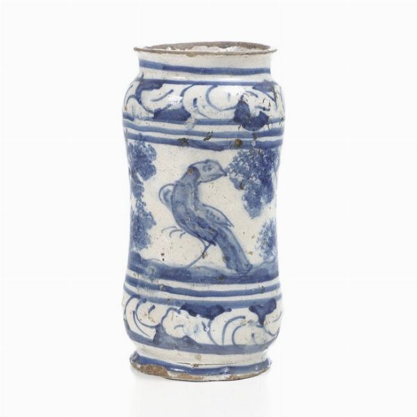 Albarello, XIX o XX secolo.<BR>  - Asta Maioliche e Porcellane - Associazione Nazionale - Case d'Asta italiane