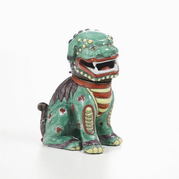 Calamaio modellato a cane di Fo.<BR>Probabilmente Francia, inizio del XX secolo.  - Asta Maioliche e Porcellane - Associazione Nazionale - Case d'Asta italiane