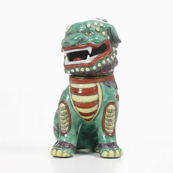 Calamaio modellato a cane di Fo.<BR>Probabilmente Francia, inizio del XX secolo.  - Asta Maioliche e Porcellane - Associazione Nazionale - Case d'Asta italiane