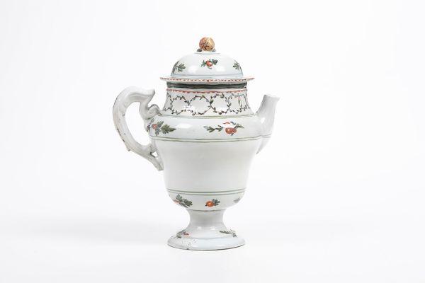 Orciolo con coperchio.<BR>Nove, Manifattura Antonibon, 1750-1770.  - Asta Maioliche e Porcellane - Associazione Nazionale - Case d'Asta italiane