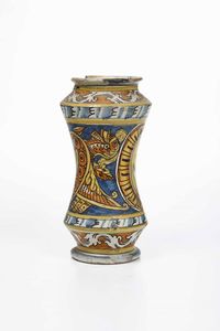 Albarello.<BR>Sicilia, Palermo (?), XIX-XX secolo.  - Asta Maioliche e Porcellane - Associazione Nazionale - Case d'Asta italiane