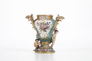 Vaso <BR>Parigi, Manifattura di Jacob Petit, 1850 circa.  - Asta Maioliche e Porcellane - Associazione Nazionale - Case d'Asta italiane