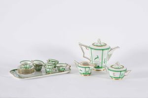 Servizio da caffè modello Tirana.<BR>Germania, Manifattura Rosenthal, 1931.  - Asta Maioliche e Porcellane - Associazione Nazionale - Case d'Asta italiane