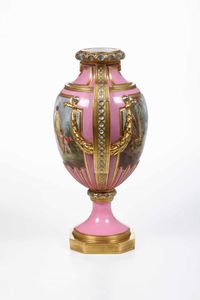 Vaso.<BR>Francia, seconda metà del XIX secolo.  - Asta Maioliche e Porcellane - Associazione Nazionale - Case d'Asta italiane