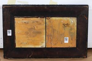 Pannello decorativo con “caccia al cervo”. <BR>Pesaro, Pietro Ciccoli, 1930 circa.  - Asta Maioliche e Porcellane - Associazione Nazionale - Case d'Asta italiane