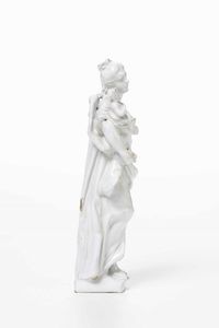 Figurina di Demetra e Pluto (?), XVIII secolo.  - Asta Maioliche e Porcellane - Associazione Nazionale - Case d'Asta italiane