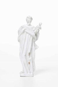 Figurina di Demetra e Pluto (?), XVIII secolo.  - Asta Maioliche e Porcellane - Associazione Nazionale - Case d'Asta italiane