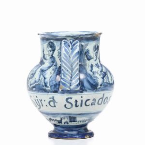 Orciolo.<BR>Savona, XVIII secolo.<BR>  - Asta Maioliche e Porcellane - Associazione Nazionale - Case d'Asta italiane