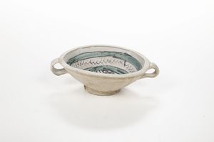 Ciotola biansata.<BR>Probabilmente Orvieto o alto Lazio, XIV secolo.<BR>  - Asta Maioliche e Porcellane - Associazione Nazionale - Case d'Asta italiane