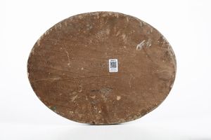 Targa raffigurante la caccia al leone. <BR>Persia, XIX secolo.  - Asta Maioliche e Porcellane - Associazione Nazionale - Case d'Asta italiane