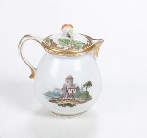Cremiera con coperchio.<BR>Vienna, metà del XVIII secolo.  - Asta Maioliche e Porcellane - Associazione Nazionale - Case d'Asta italiane